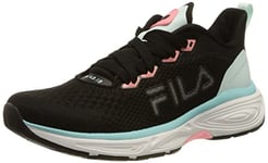 FILA Women's EXOWAVE Race WMN Running Shoe, Black-Flamingo Pink-Blue Glass, 5 UK