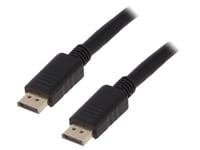 Cable DisplayPort 1.2 prise male des deux cotes 3D 4K UHD 10m - Noir