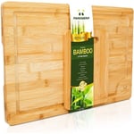 2 Chopping Boards for Kitchen Extra Large Bamboo Cutting Board Cheese Board