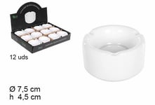 Set 12 Pièces Cendrier Porte Cendre Tour en Céramique Blanche 7,5cm Bal