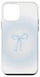 Coque pour iPhone 12 mini Bleu clair Aura Soft Girl Ruban Bow Coquette Esthétique