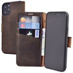 IPHONE 11 Pro Max 6.5 " Case Book Style Bag Leather Wallet Case Cover IN Braun