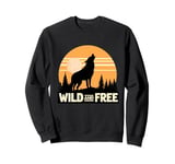 Lone Wolf Howling at the Moon Jackal Animal Gift Men Women Sweatshirt