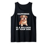 Happiness Is A Bulldog By Your Side Cute English Bulldog Dog Tank Top