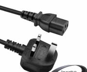 5 Meter IEC Kettle Lead Power Cable 3 Pin UK Plug PC Monitor C13 Cord Black