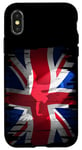 Coque pour iPhone X/XS Skater Great Britain Drapeau Board Jump Angleterre Union Jack