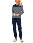 Aseniza Pyjama Femme Hiver Ensemble Pyjamas Femmes Coton,Survêtement Femme Ensemble Manche Longue Haut à Rayure