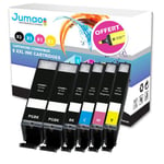 Lot de 6 cartouches jet d'encre type Jumao compatibles pour Canon Pixma MG7750