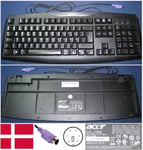 Clavier/Keyboard Qwerty Danois / Danish Pour SK-1688 SK1688, KB.6880B.073, KB6880B073, Port connecteur/ connector PS2, Noir / Black, EAN: 4054318239283