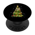 Cat Maine Coon Sapin de Noël pour les amoureux des chats PopSockets PopGrip Adhésif