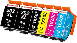 202 Xl Cartouches D'Encre Compatibles Avec Epson 202Xl Multipack Pour Imprimante Expression Premium Xp6000 Xp6005 Xp6100 Xp6105 Xp-6000 Xp-6005 Xp-6100 Xp-6105, 6-Pack (2Bk, 1Pbk, [DYJ072242]