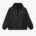 Lacoste Mens Cropped Quilted Hooded Jacket in Black - Size Small/Medium