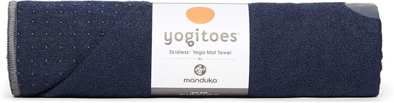 Manduka Yogitoes Skidless Yoga Mat Towel Non Slip Midnight Blue 71" x 24" New