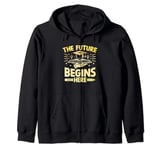 The Future Begins Here School Counselor Guidance Counseling Zip Hoodie