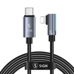 SiGN USB-C til Lightning Kabel 2m, 20W - Svart