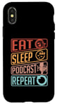 iPhone X/XS Eat Sleep Podcast Repeat Loves Podcast Microphone Podcasting Case