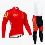 Crossrider - Country Jerseys - Love Your Country! Cycling Jerseys & Sets Collection - Team Russia CCCP Men's Long Sleeve Cycling Jersey & Pant Set - 4XL - Red