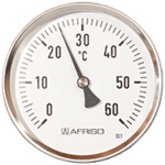 5 st Rostfri termos Ø80x63mm, 0-120 C, bak. givare, OBS: Utan dykrör