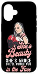 iPhone 16 Boxing Girl Vintage She'S Beauty She'S Grace She'Ll Punch Case