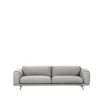 Muuto Rest sohva 3-istuttava kangas vancouver 14 light grey, tammijalat