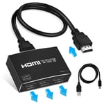 4K HDMI Splitter 1 in 3 Out, Aluminum HDMI Splitter 4K, 【Duplicate 3 Same Outputs,Not Extend】 Support 4K, 1080P, 3D, HDR for Xbox, PS5, PS4, PS3, Roku, Blu-Ray Player, Etc (HDMI Cable Included)