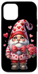 iPhone 12/12 Pro Heart Gnome Graphic And Valentines Flowers For Her Cute Love Case