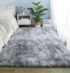 linyingdian Tapis Doux Salon Tapis Anti Slip Moelleux Chambre Tapis Shaggy Tapis De Sol Grand pour Couloir Chambre d’Enfant (Gris Clair, 60×160cm)