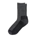 Black Shag Merino Mid Cut Crew Socks Grey/Black US6-US10