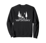 Midnight Vintage Camping Tent Woods Keep Life Simple Outdoor Sweatshirt