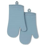 KitchenAid Ribbed Soft Silicone Oven Mitt 2-Pack Set, Fog Blue, 7.5"x13"