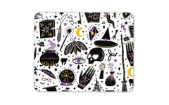 Witchcraft Pattern Mouse Mat Pad - Witch Moth Spell Book Computer Gift #15385