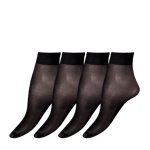 Åhléns Ankelsockor 20 den, matt, 4-pack Svart