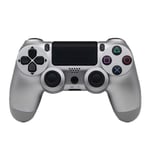 HALASHAO Ps4 Controller, Wireless Controller For Ps4 Controller Gamepad Dual Vibration Shock 6-axis Turbo Rechargable Remote Controller,Silver,Ordinary