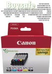 Canon PGI-570 / CLI-571 Genuine Ink Cartridges, Pack of 5 for Pixma TS6050