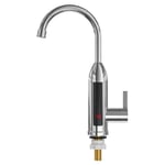 Robinet chauffe-eau electrique instantane 3000W Affichage numerique Reglable a 360 degres Robinet de cuisine Eau chaude et froide Argent