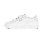 PUMA Unisex Kids Smash 3.0 L V Ps Baskets, Puma White Cool Light Gray, 35 EU