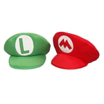 Super Mario Bros Luigi Cartoon Cosplay Hatt Klassiska Leksaker Anime Figur Halloween Roliga Kläder Unisex Barn Vuxen Cap Grön Green