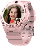 4g Smartwatch Téléphone Pour Enfants, 4g Appel Vidéo Montre Wifi + Gps Appels Mode École Fonction Sos Mp3 Réveil Montre Téléphone Pour Enfants Enfants Cadeau 7-15 Ans Argent, Rose[L1349]