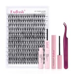 Eyelash Extension Kit Lash Bond and Seal Lash Clusters with Eyelash Tweezer Lash Glue for Individual Lashes Lash Applicator Tool for DIY Lash Extension Kit Makeup (Set 20D-0.07D, 15-20mm)