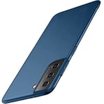 Coque Samsung Galaxy S21,Ultra Fine Slim Finition Matte Case,Housse Etui de TPU Protection Bumper Anti-Rayures Hard PC Coque Compatible Samsung Galaxy S21(2021) 6,2 Pouce Bleu Gris