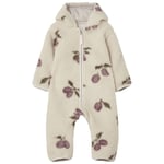 garbo&friends Mönstrad Overall I Teddyfleece Prune Beige | Beige | 74/80 cm