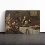 Big Box Art Canvas Print Wall Art Jean-Louis Forain A Night at Maxims | Mounted & Stretched Box Frame Picture | Home Decor for Kitchen, Living Room, Bedroom, Hallway, Multi-Colour, 30x20 Inch