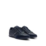 Boss Orange Saturn Mens Low Profile Mixed Material Trainers With Suede and Faux Leather - Dark Blue - Size UK 12