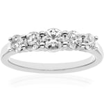 Diamant L'Eternel Womens Eternity Ring, 18ct White Gold IJ/I Round Brilliant Certified Diamond 1.00ct Weight - Size N