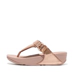 Fitflop Women's LULU Adjustable Leather Toe-Post Sandals, Rose Gold, 6 UK