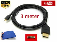 Premium Long 3m Micro HDMI TV Cable for BlackBerry Z30 Z10 Q10 PlayBook HDTV