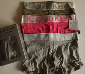 CALVIN KLEIN  3 PACK  RECONSIDERED STEEL  TRUNKS   COTTON  RRP  £46   SMALL