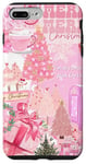 iPhone 7 Plus/8 Plus Pink Christmas Collage Cute Merry & Bright Xmas Trees Case