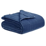 WOLTU Couverture pondérée Bleu 150x200cm Couverture lestée Anti-Stress en Microfibre pour Adulte Poids 11kg