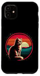 Coque pour iPhone 11 Chat drôle amoureux de chat, style rétro, drôle vintage chat noir